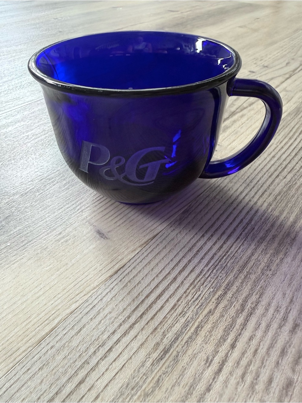 P&G cobalt blue glass coffee mug - Picture 2 of 4